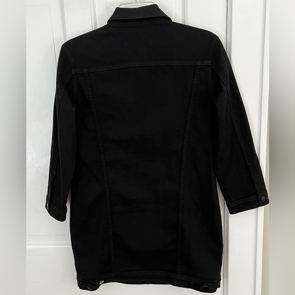 J Brand Black Denim Maxi Jacket Women’s Size Small Grunge Punk Minimalist New - Picture 8 of 16